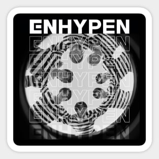 ENHYPEN Group black & white with logo Sticker